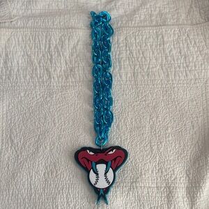 Kids' Teal and Red diamondback rattle Snake Pendant Necklace